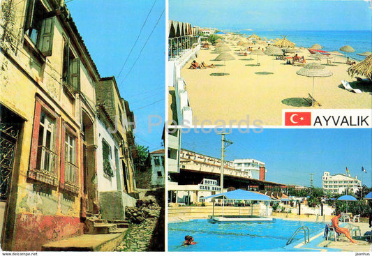 Ayvalik - beach - street - pool - 1988 - Turkey - used - JH Postcards