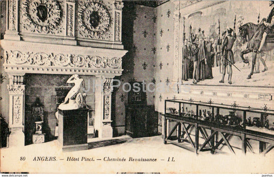 Angers - Hotel Pinci - Cheminee Renaissance - 80 - old postcard - 1937 - France - used - JH Postcards