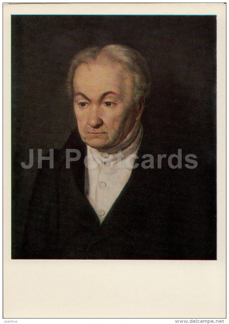 painting by G. Soroka - Portrait of P. Miliukov , 1840s - old man - Russian art - 1974 - Russia USSR - unused - JH Postcards
