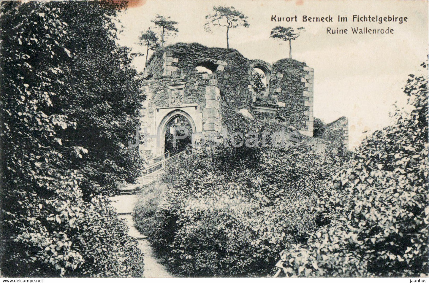 Kurort Berneck im Fichtelgebirge - Ruine Wallenrode - old postcard - 1917 - Germany - used - JH Postcards