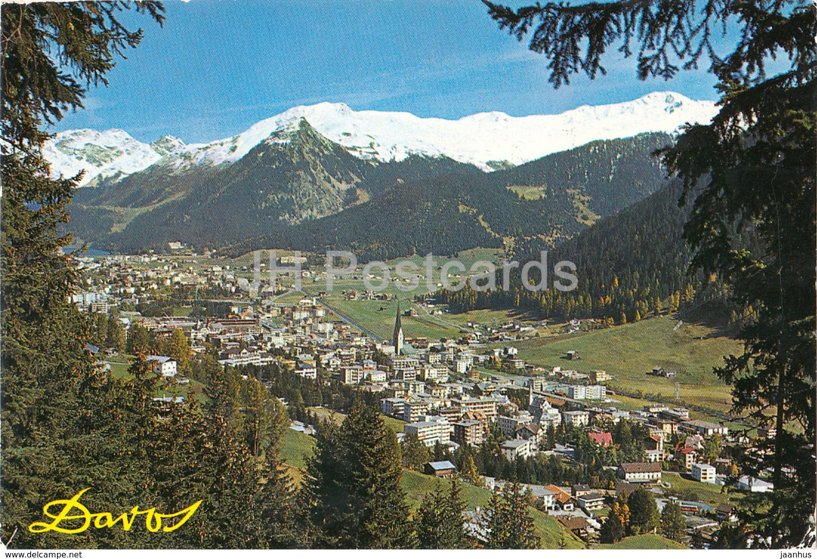 Davos 1560 m - Blick gegen Rhatikon Seehorn und Pischahorn - 1050 - 1968 - Switzerland - used - JH Postcards
