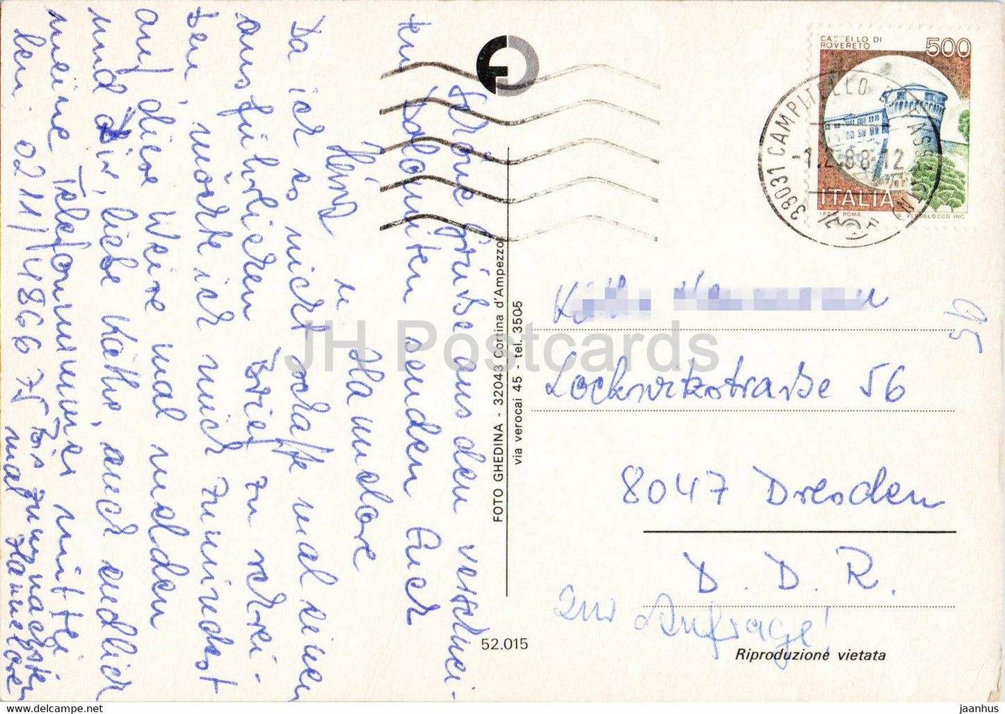 Saluti da Campitello – Seilbahn – 1988 – Italien – gebraucht