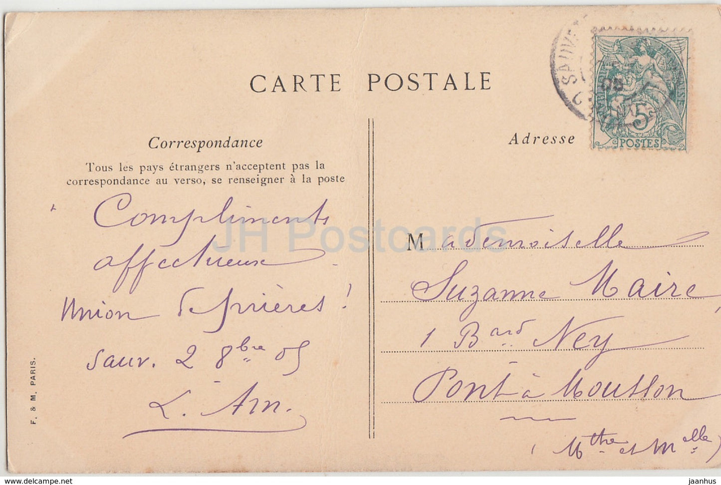 Bordeaux - Eglise du Sacre Coeur - church - 61 - 1905 - old postcard - France - used