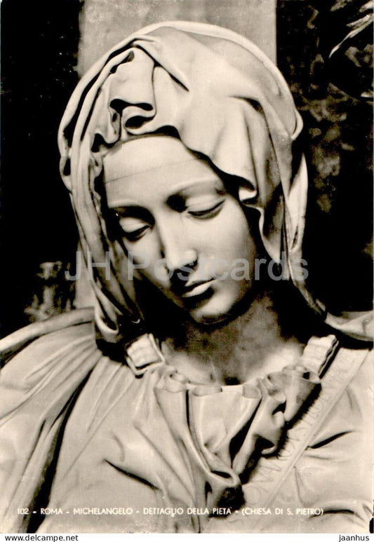 Roma - Michelangelo - Dettaglio della Pieta - Chie di S Pietro - sculpture - 102 - Italian art - Italy - unused - JH Postcards