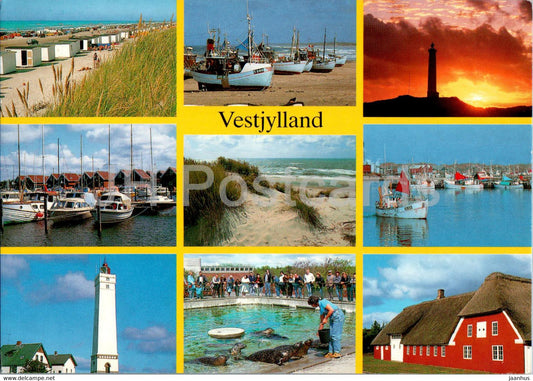 Vestjylland - Lokken - Vorupor - Bork Havn - Hvide Sande - Esbjerg - Romo - multiview - Denmark - used - JH Postcards