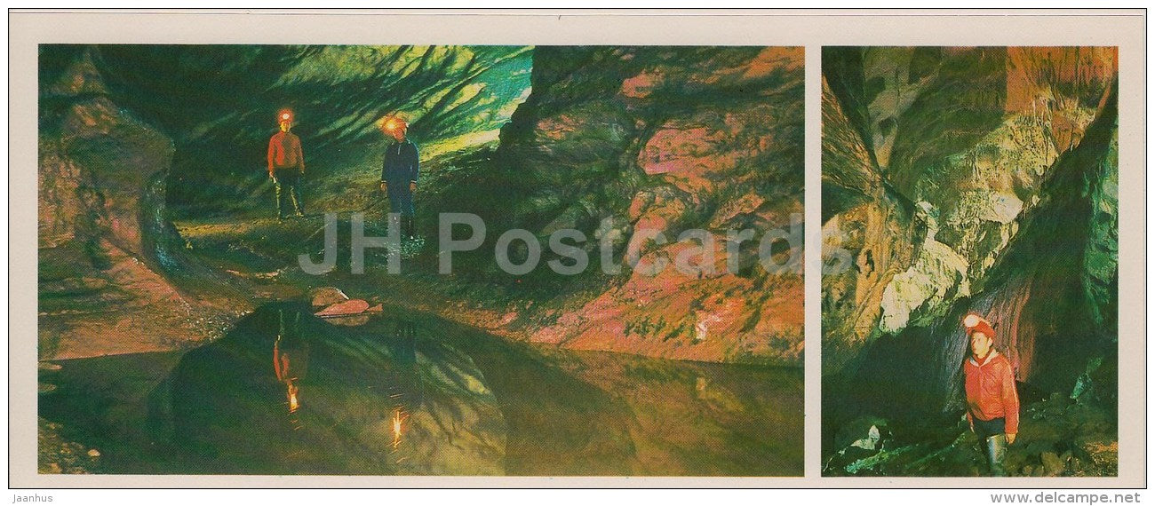 underground lake - cave of Shulgan-Tash - Caves of Bashkortostan Bashkiria - 1984 - Russia USSR - unused - JH Postcards