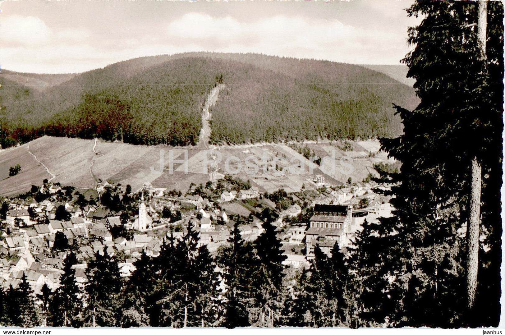 Lautenthal im Oberharz - Blick vom Bromberg - old postcard - 1957 - Germany - used - JH Postcards