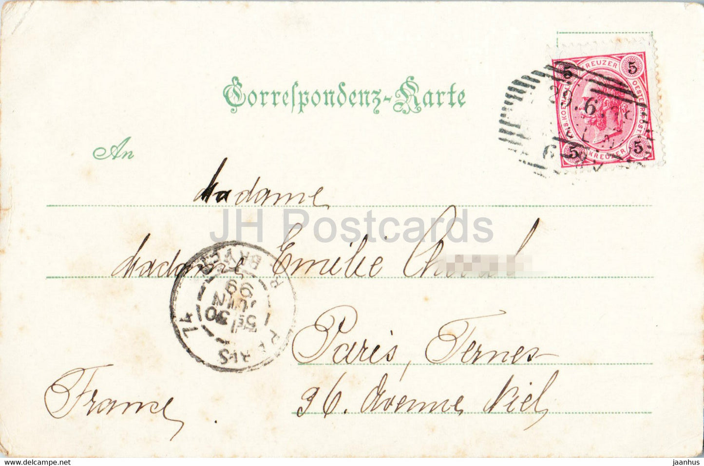 Gruss aus Wien - Monument Maria Theresia - carte postale ancienne - 1899 - Autriche - utilisé