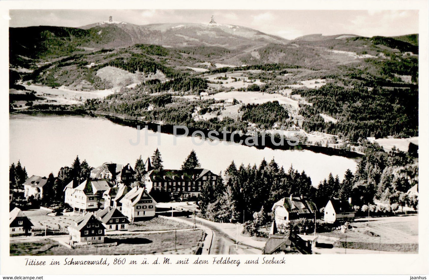Titisee im Schwarzwald 860 m mit dem Feldberg und Seebuck - old postcard - Germany - unused - JH Postcards