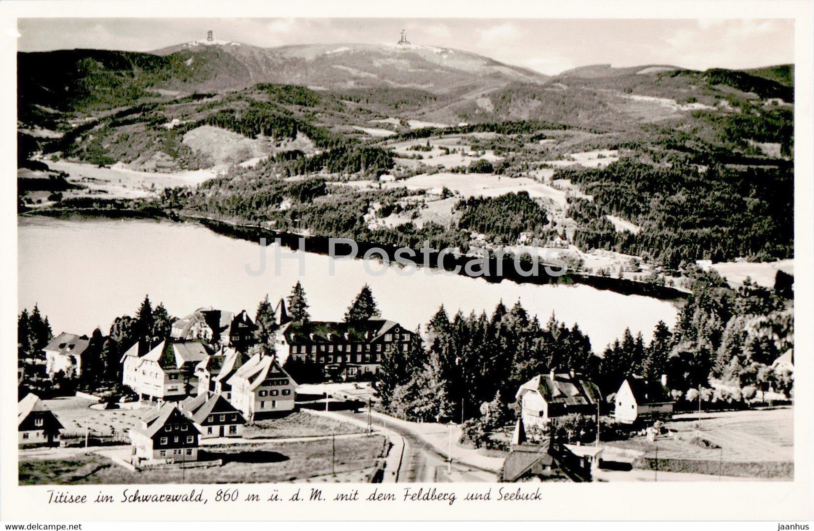 Titisee im Schwarzwald 860 m mit dem Feldberg und Seebuck - old postcard - Germany - unused - JH Postcards
