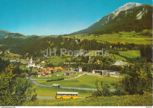 Tiefencastel mit Lenzerhorn - bus - 1970s - Switzerland - used - JH Postcards