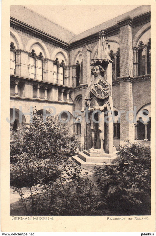 Nurnberg - German Museum - Reichshof mit Roland - old postcard - Germany - unused - JH Postcards