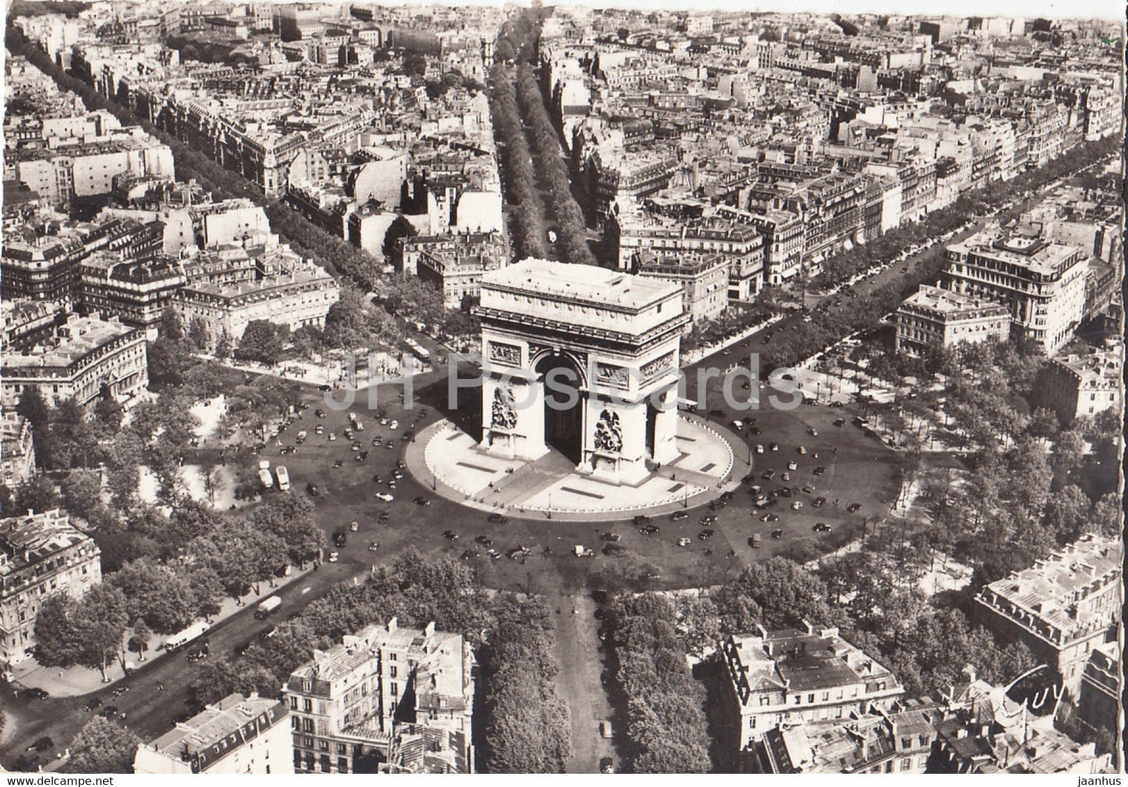 Paris - En Avion sur Paris - La Place et l'arc de triomphe de l'Etoile - Champs Elysees - 1962 - France - used - JH Postcards