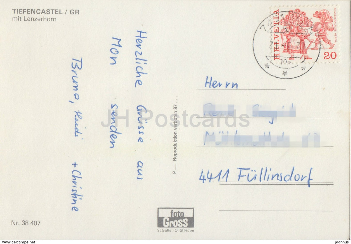 Tiefencastel mit Lenzerhorn - bus - années 1970 - Suisse - utilisé