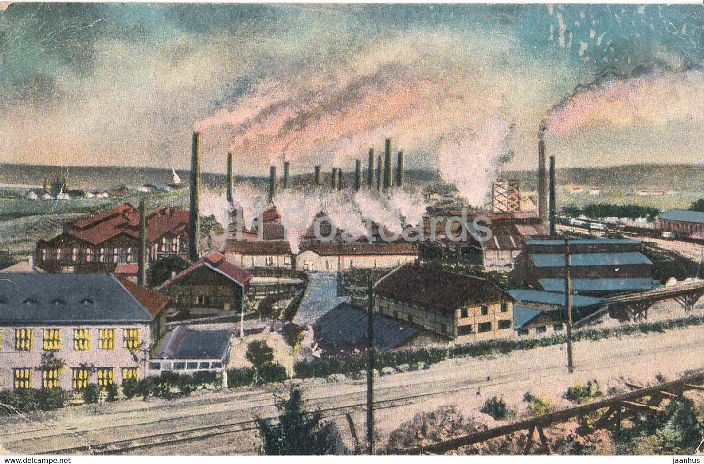 Mor Ostrava - industry - old postcard - 1920 - Czech Republic - used - JH Postcards