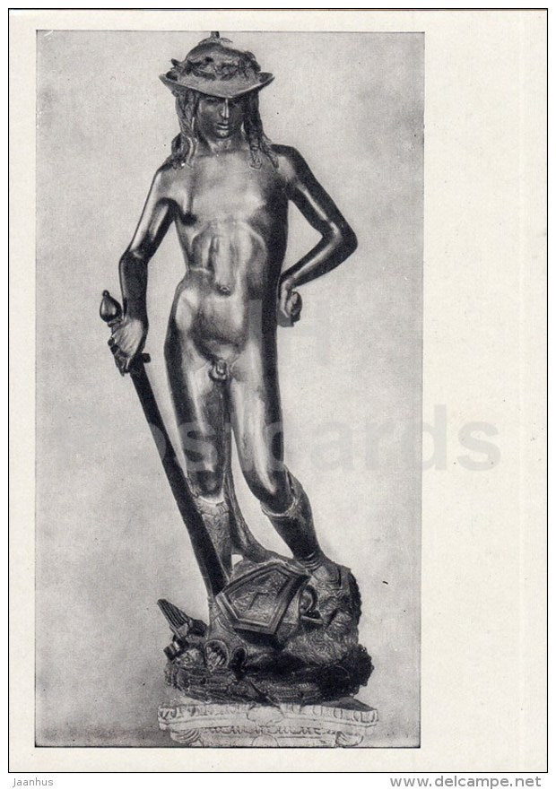 sculpture by Donatello - David , 1430s - Italian Art - 1964 - Russia USSR - unused - JH Postcards