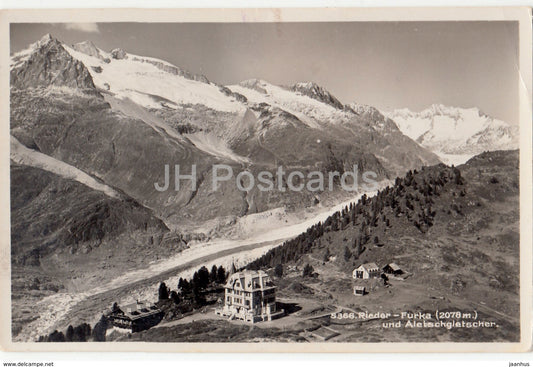 Rieder Furka 2078 m und Aletschgletscher - 5366 - Switzerland - 1935 - used - JH Postcards