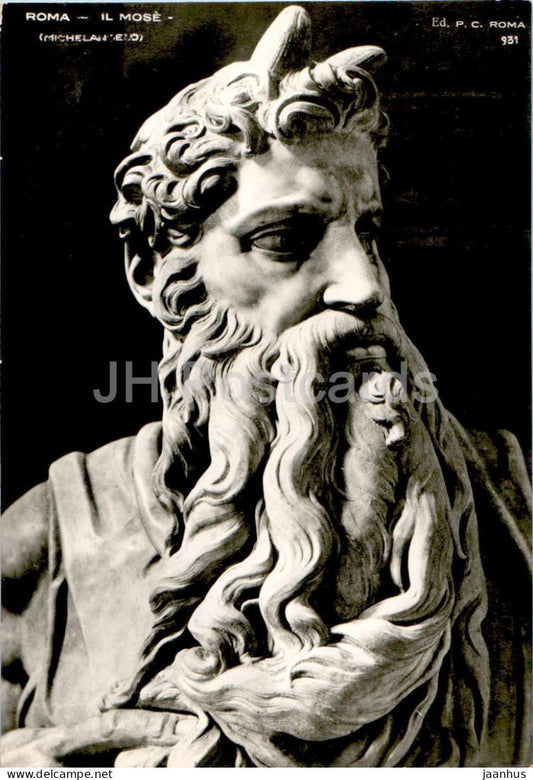 Roma - Mose - Michelangelo - Moses - sculpture - 931 - Italian art - Italy - unused - JH Postcards