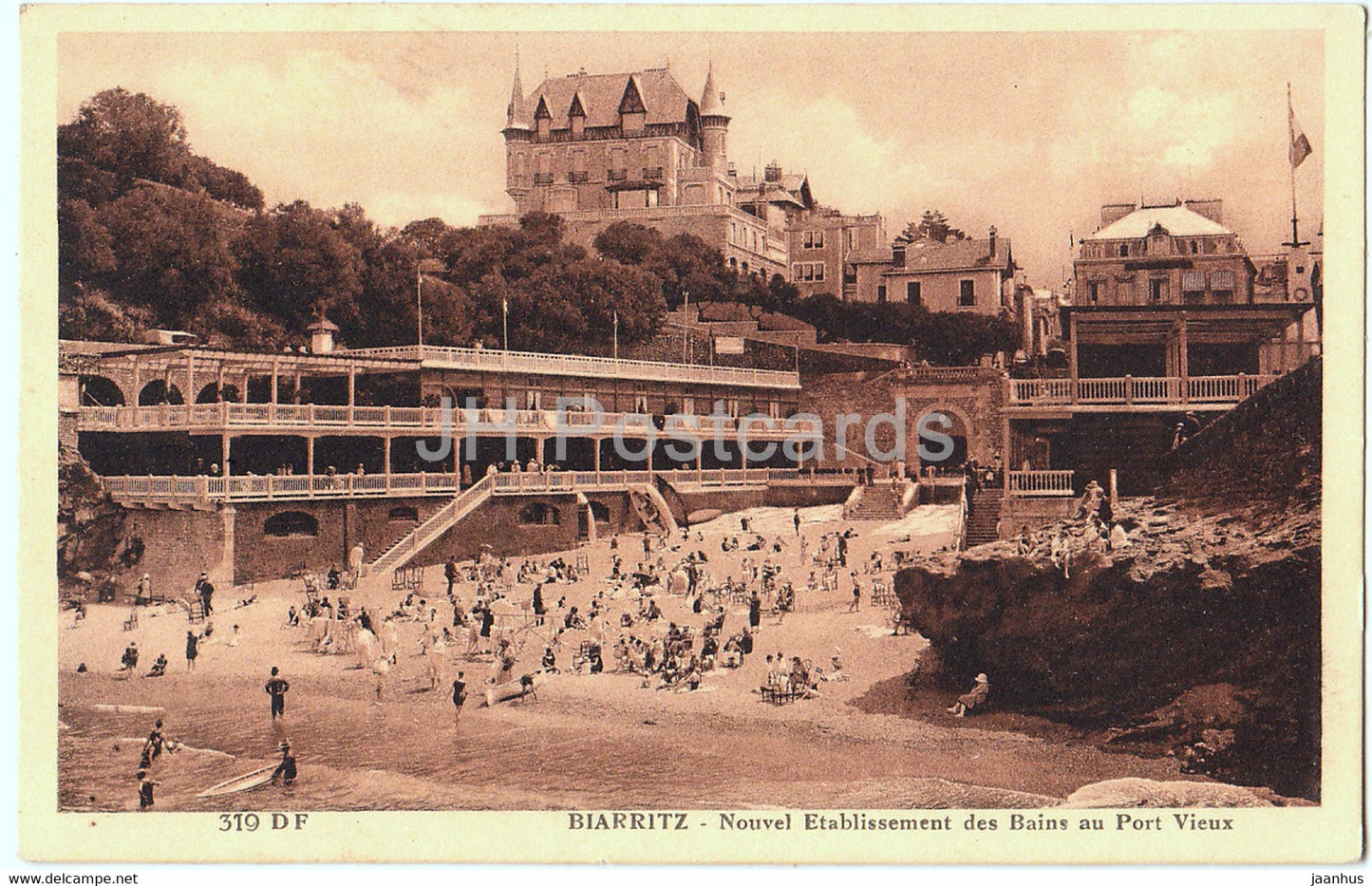 Biarritz - Nouvel Etablissement des Bains au Port Vieux - beach - 319 - old postcard - France - unused - JH Postcards