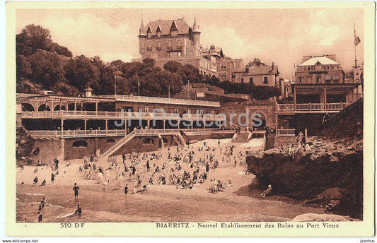 Biarritz - Nouvel Etablissement des Bains au Port Vieux - beach - 319 - old postcard - France - unused - JH Postcards