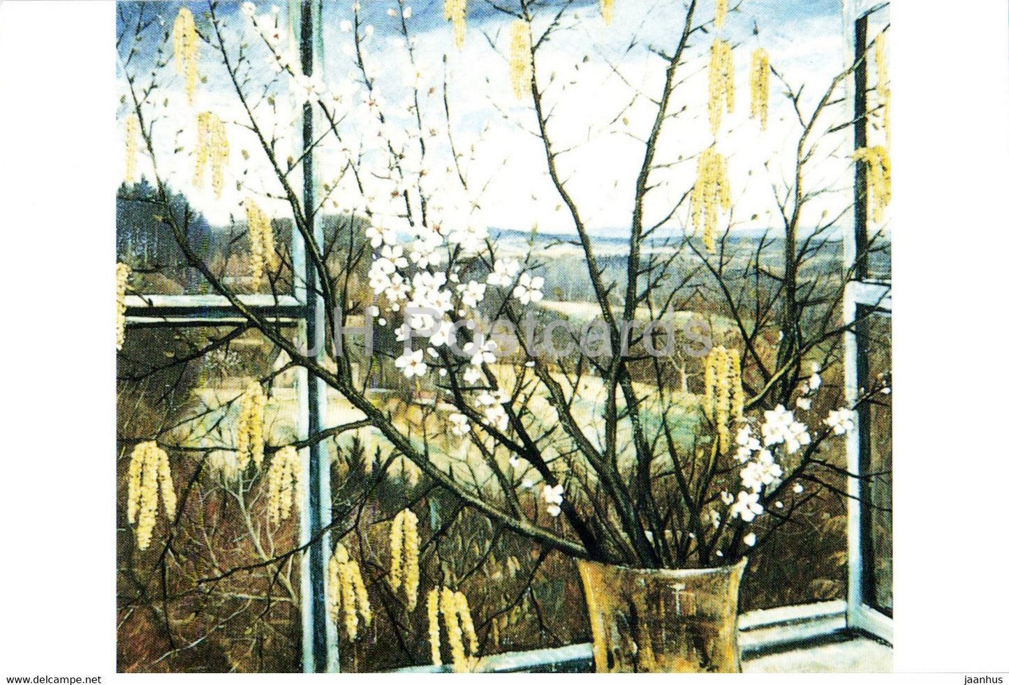 painting by Christopher R. W. Nevinson - View of the Sussex Weald - English art - England - unused - JH Postcards