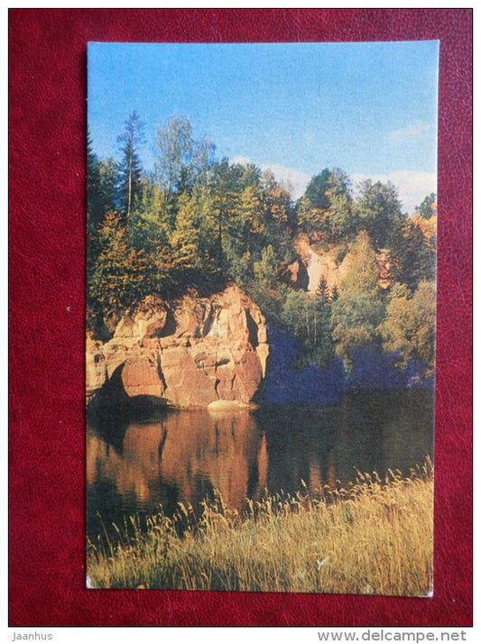 The Gauja river near Ligatne - Latvia USSR - unused - JH Postcards