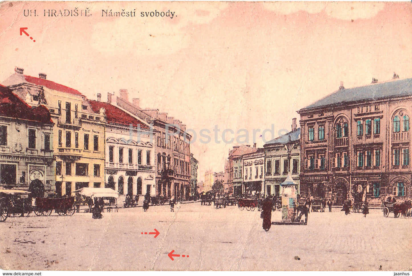 Uh Hradiste - Namesti Svobody - Uherske Hradiste - Rathhaus - old postcard - 1919  - Czech Republic - used - JH Postcards