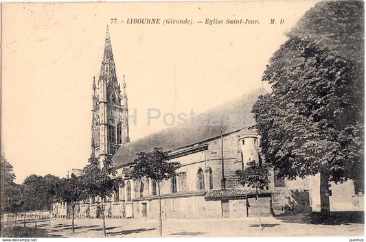 Libourne - Eglise Saint Jean - church - 77 - 1939 - old postcard - France - used - JH Postcards