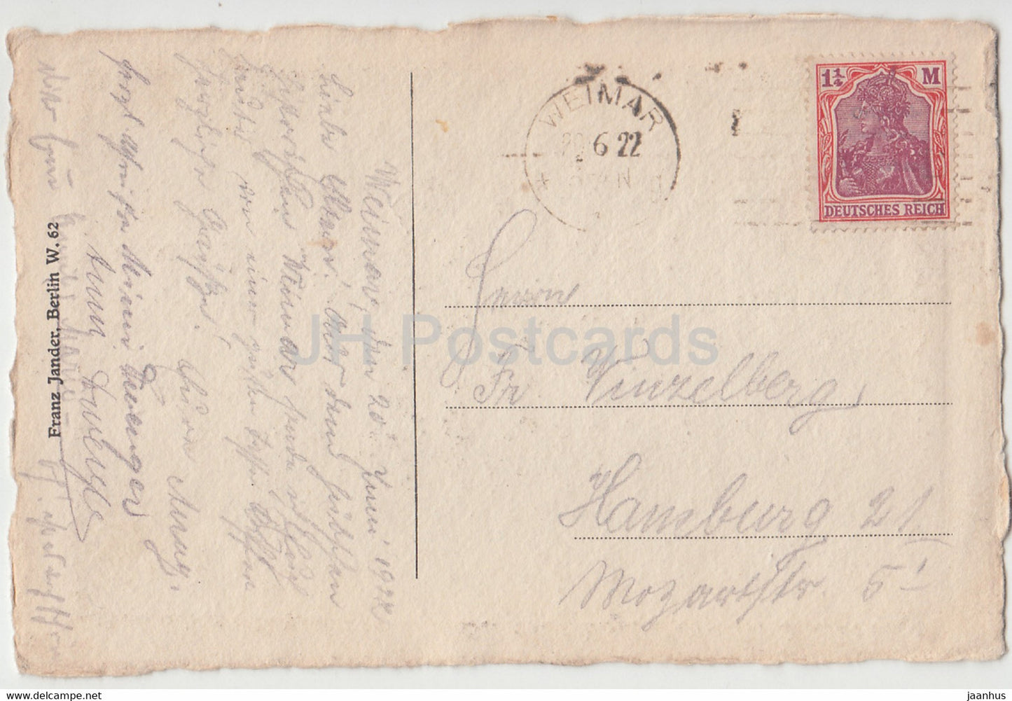 Weimar - Goethes Gartenhaus - old postcard - 1922 - Germany - used