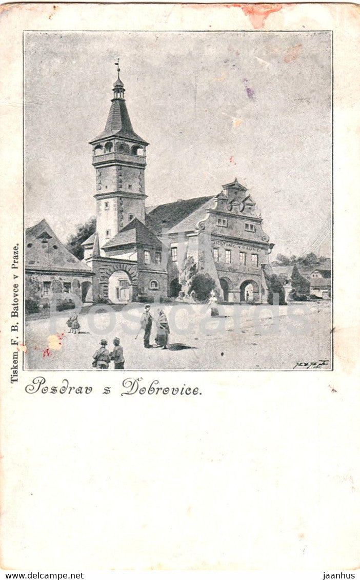 Pozdrav z Dobrovice - old postcard - Czech Republic - used - JH Postcards