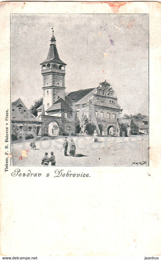 Pozdrav z Dobrovice - old postcard - Czech Republic - used - JH Postcards