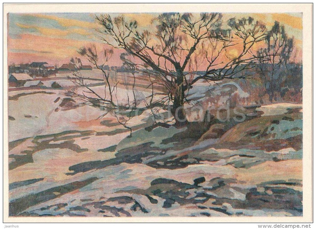 painting by A. Trofimov - Yasnaya Polyana . Golden Evening - Leo Tolstoy - 1978 - Russia USSR - unused - JH Postcards