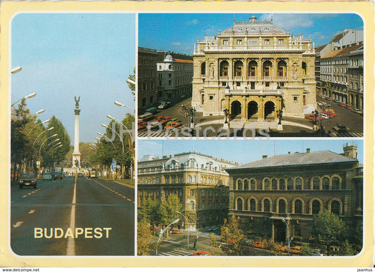 Budapest - theatre - architecture - multiview - 1981 - Hungary - used - JH Postcards