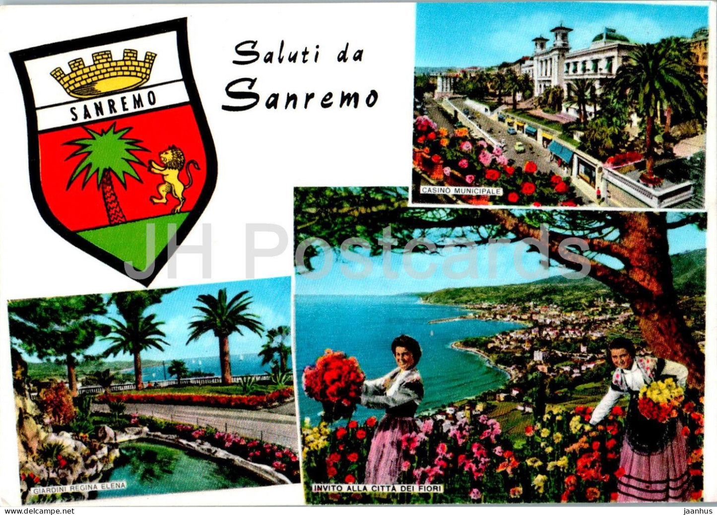 Saluti da San Remo - Salutations de S Remo - Greetings from San Remo - multiview - Italy - unused - JH Postcards