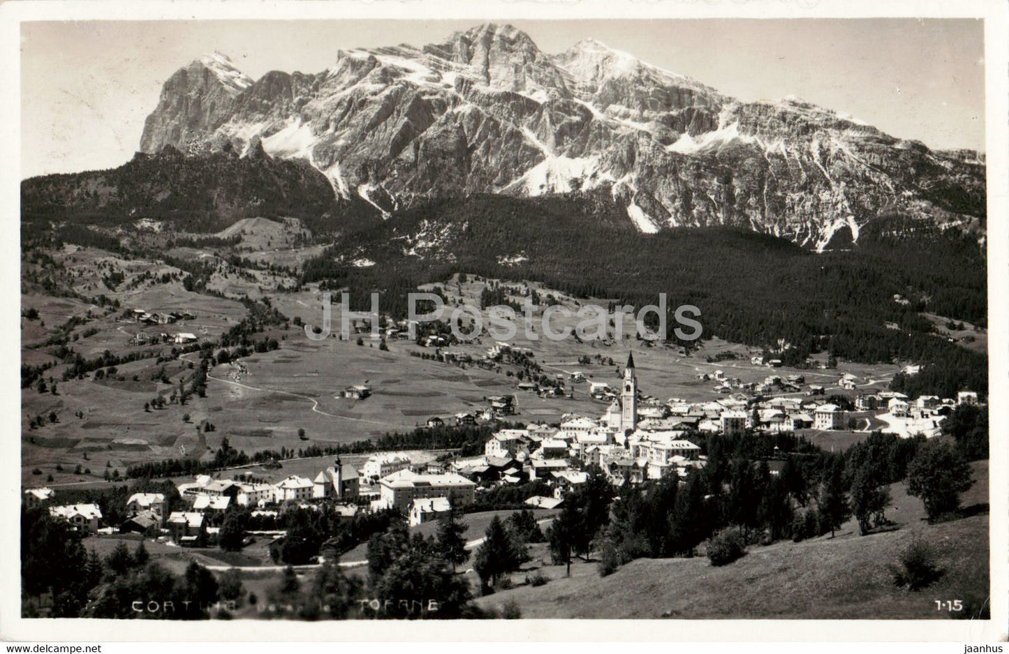 Cortina - Panorama Tofane - old postcard - 1930 - Italy - used - JH Postcards
