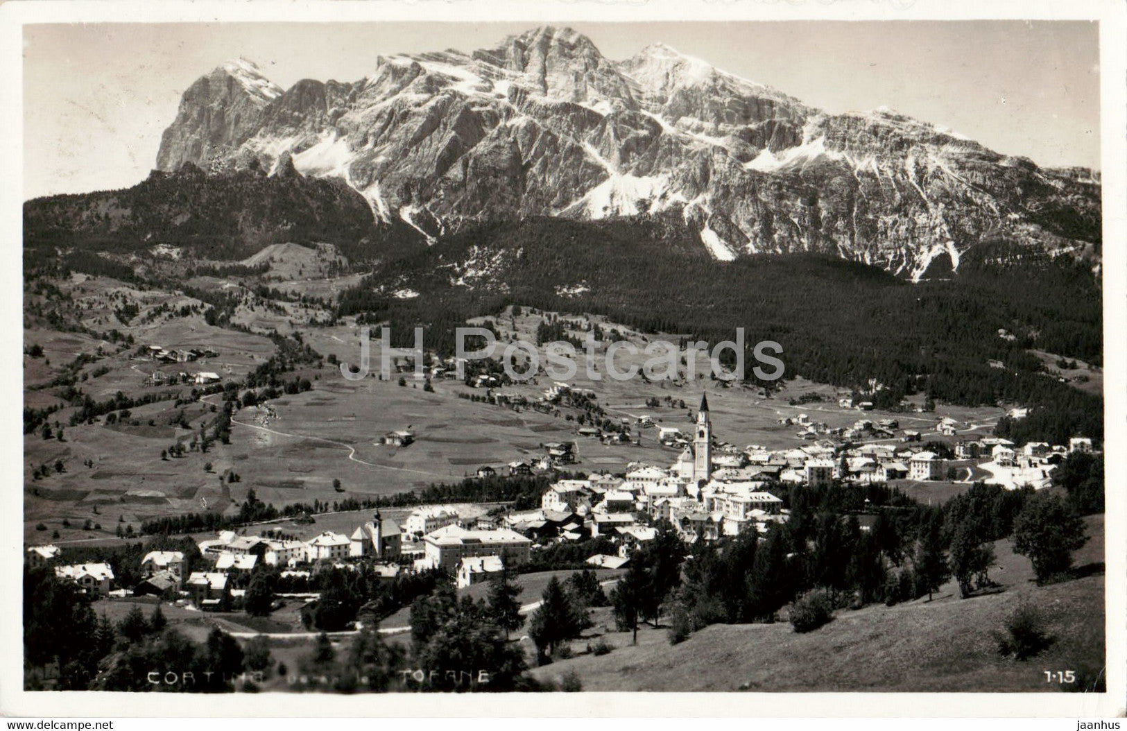 Cortina - Panorama Tofane - old postcard - 1930 - Italy - used - JH Postcards