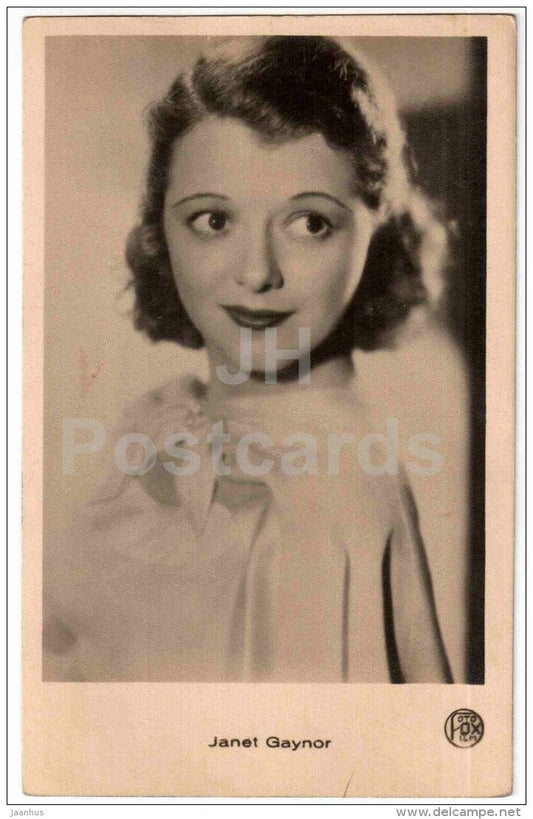 Janet Gaynor - movie actress - film - old postcard - Latvia - unused - JH Postcards