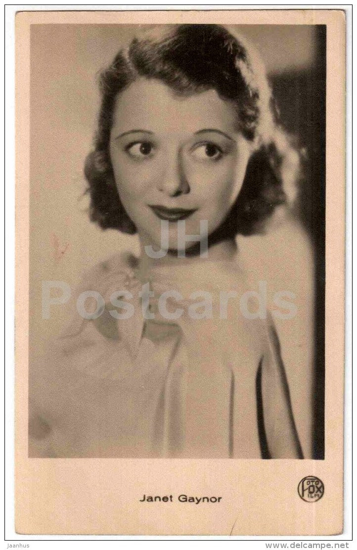 Janet Gaynor - movie actress - film - old postcard - Latvia - unused - JH Postcards