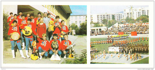 People's Orchestra of Russian Folk Instruments Bubentsy - stadium - Mineralnye Vody - Russia USSR - 1986 - unused - JH Postcards