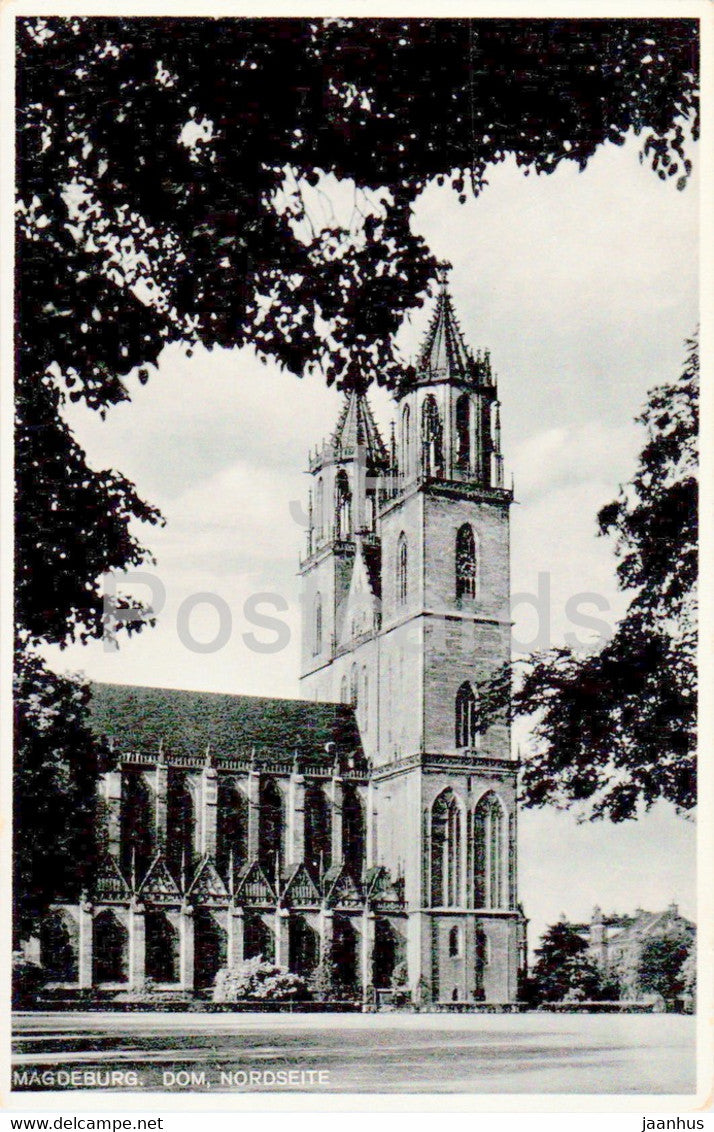 Magdeburg - Dom - Nordseite - cathedral - old postcard - Germany - unused - JH Postcards