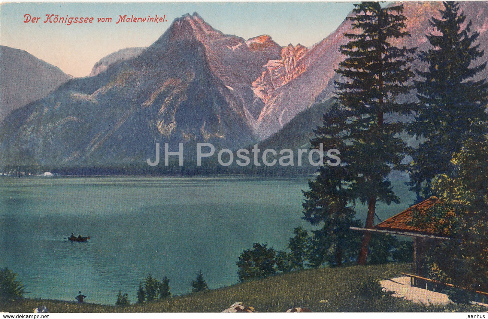 Der Konigssee vom Malerwinkel - Salet Alpe - old postcard - Germany - unused - JH Postcards