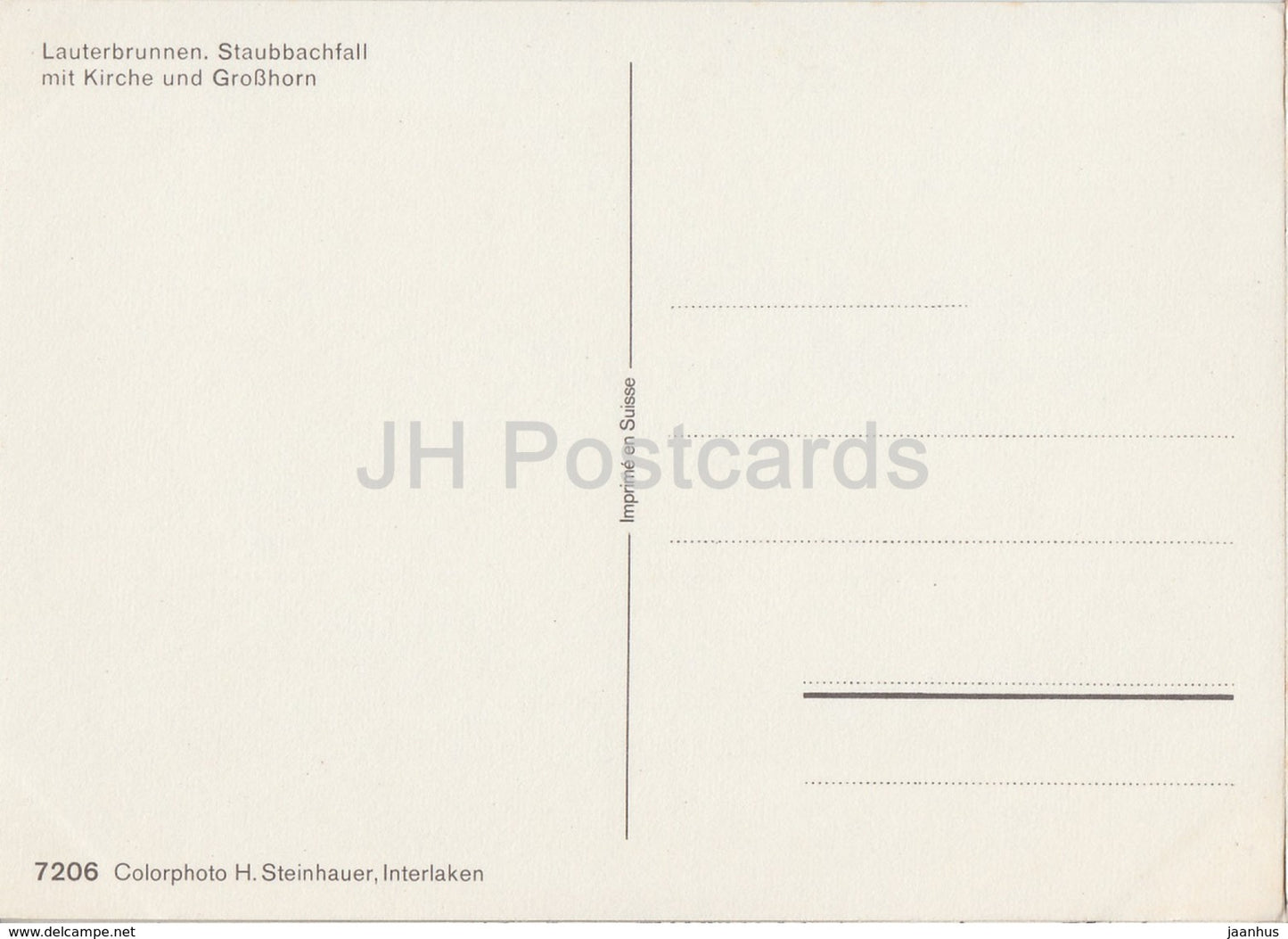 Lauterbrunnen - Staubbachfall mit Kirche und Grosshorn - church - 7206 - Switzerland - unused