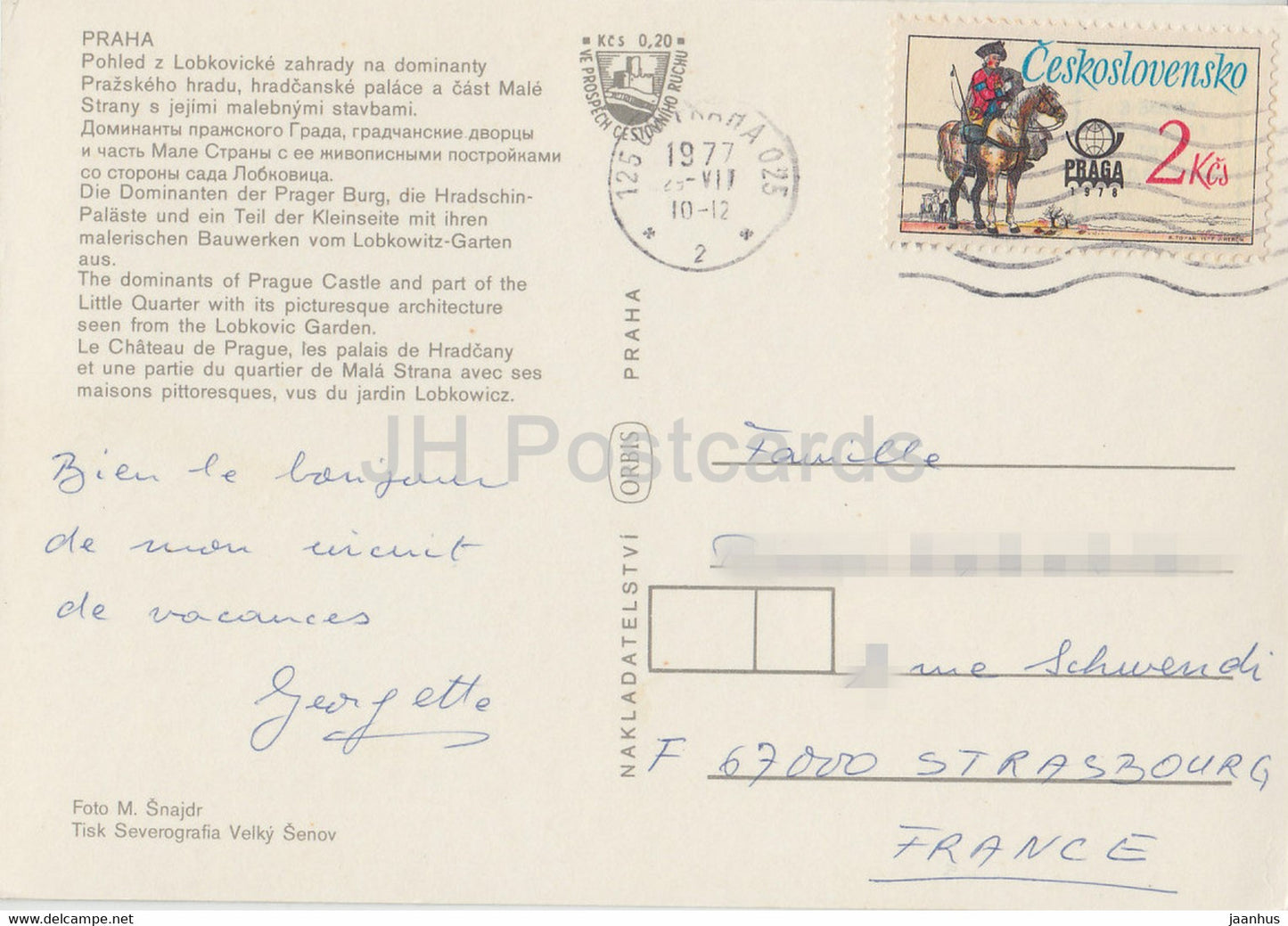 Praha - Prag - Burg - Lobkovic-Garten - 1977 - Tschechoslowakei - Tschechische Republik - gebraucht