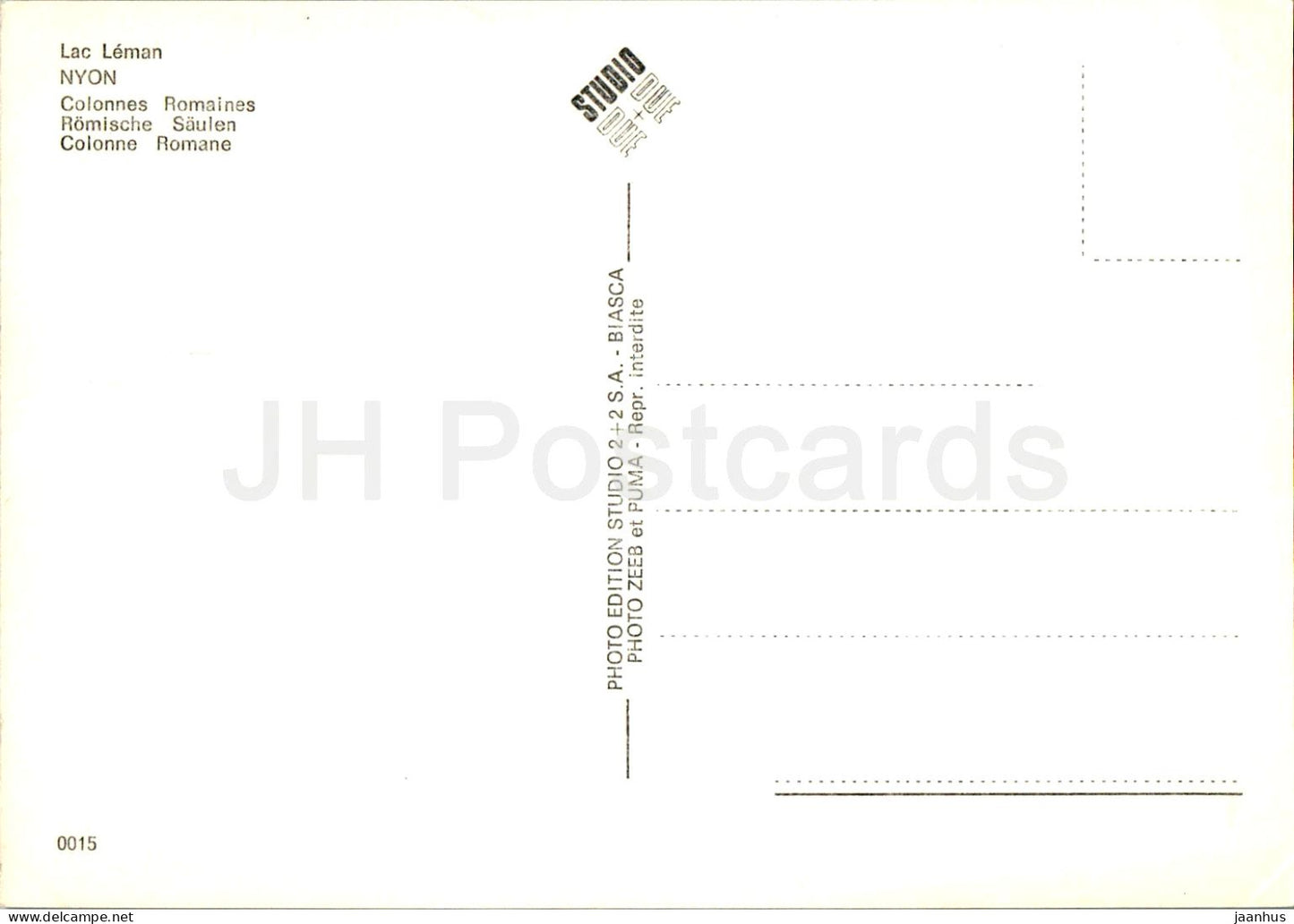 Nyon - Lac Léman - Colonnes Romaines - 0015 - Suisse - inutilisé 