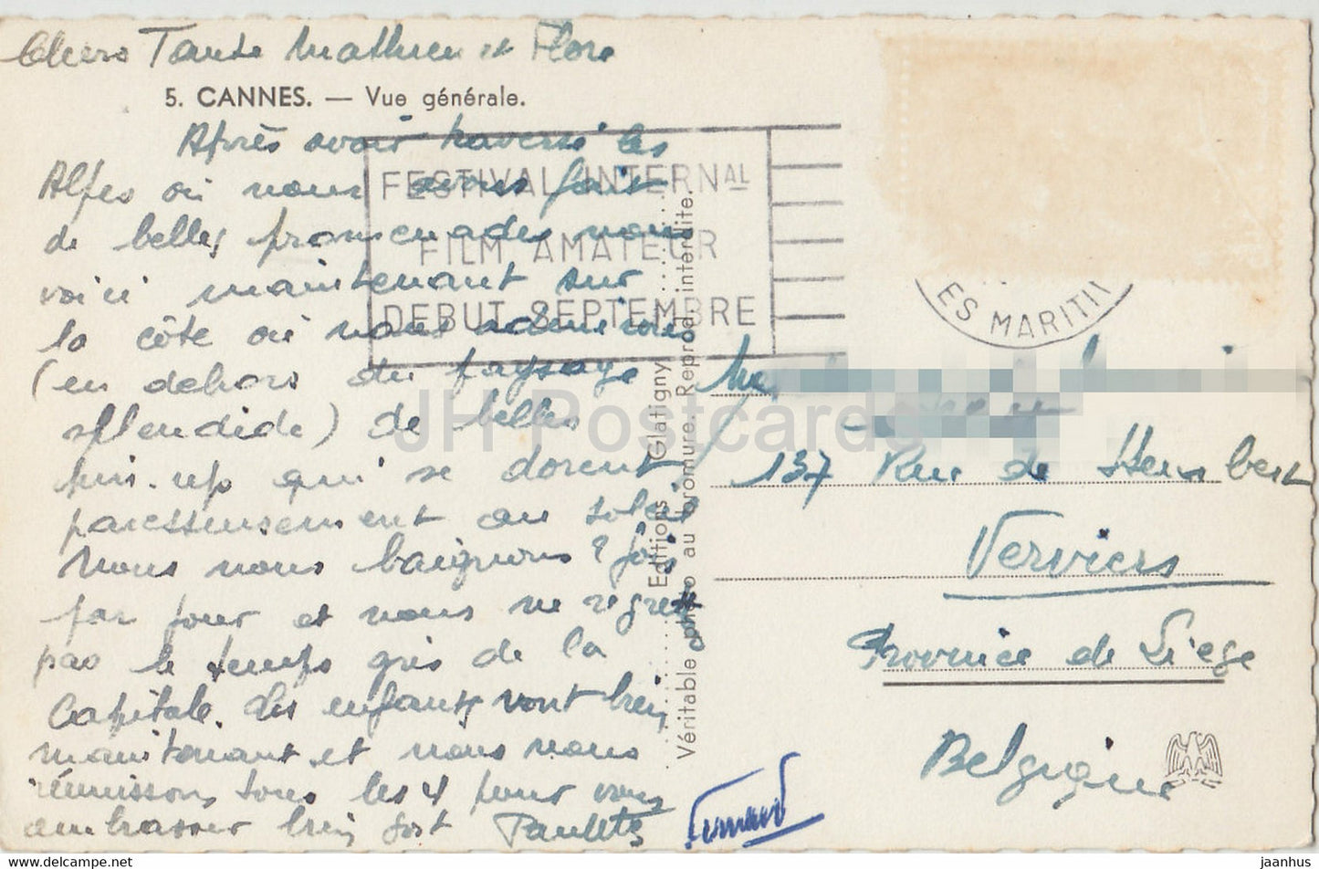 Cannes - Vue Generale - 5 - alte Postkarte - Frankreich - gebraucht