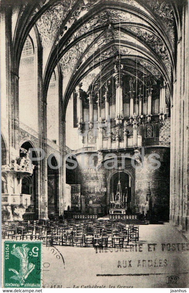 Albi - La Cathedrale les Orgues - cathedral - old postcard - 1910 - France - used - JH Postcards