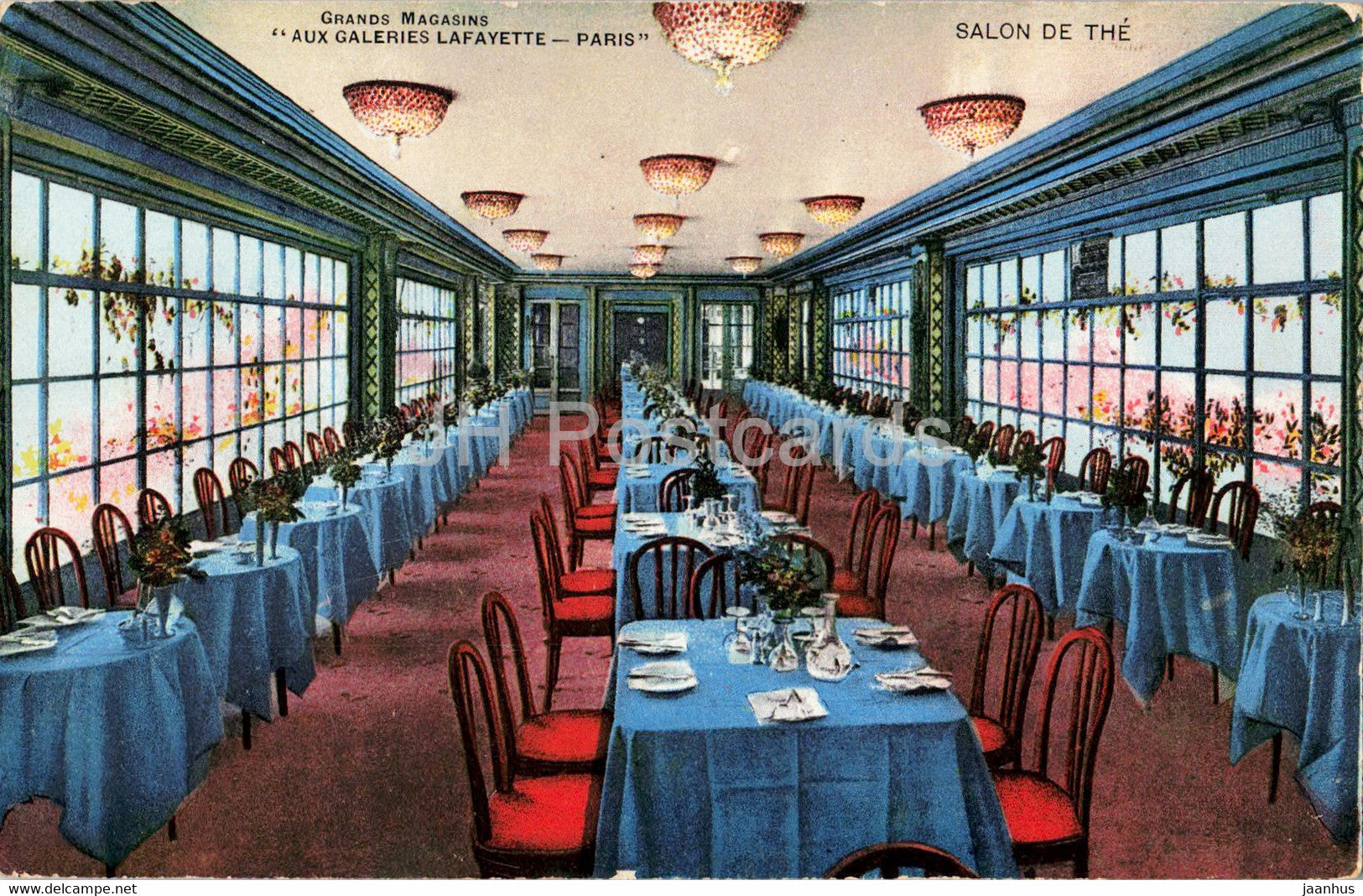 Paris - Salon de The - Grands Magasins Aux Galeries Lafayette - old postcard - France - unused - JH Postcards