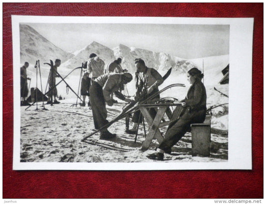 Tatry , Na Hali Gasienicowej - Tatra Mountains , Hala Gasienicowa - alpine skiing - old postcard - Poland - unused - JH Postcards