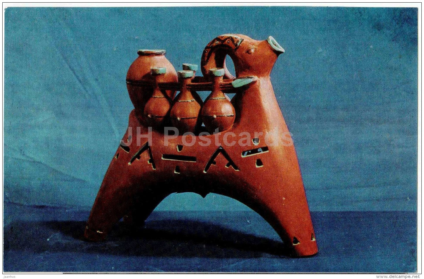 The Deer , Wine vessel by A. Kakabadze -  earthenware - Stamping and Ceramics of Georgia - 1968 - Georgia USSR - unused - JH Postcards