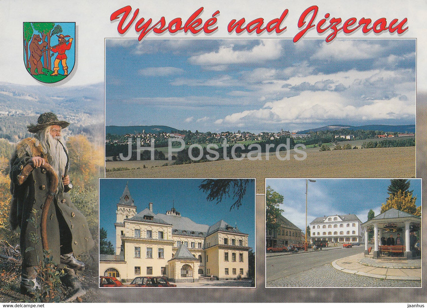 Vysoke nad Jizerou - town view - old man - 2000 - Czech Republic - used - JH Postcards